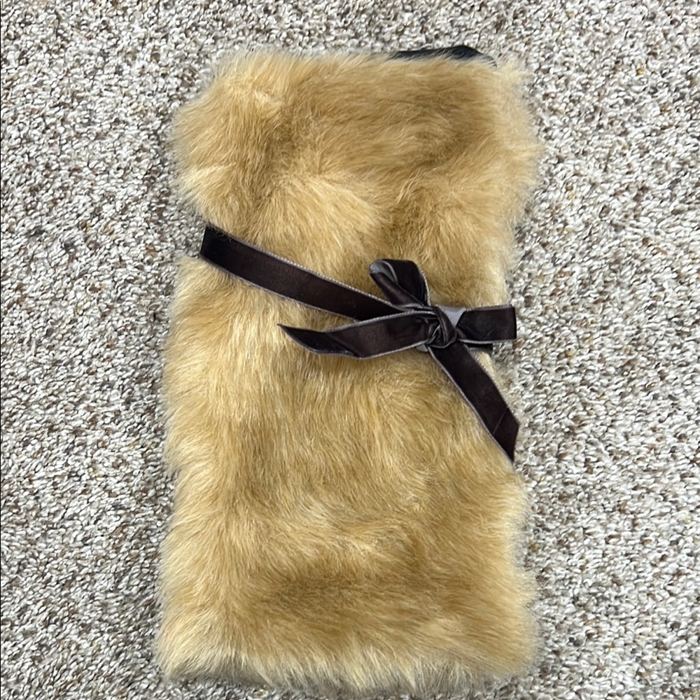 3/$20 SALE  | Faux Fur Wine Bottle Sleeve w/ Ribbon